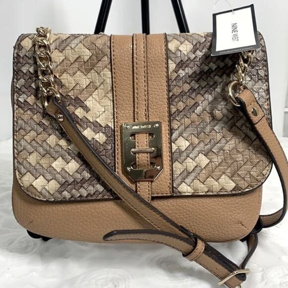 Nine West Gleam Team Faux Snakeskin Crossbody Bag - Tan/Grey/Cream, 60424769-4XE - Picture 1 of 16